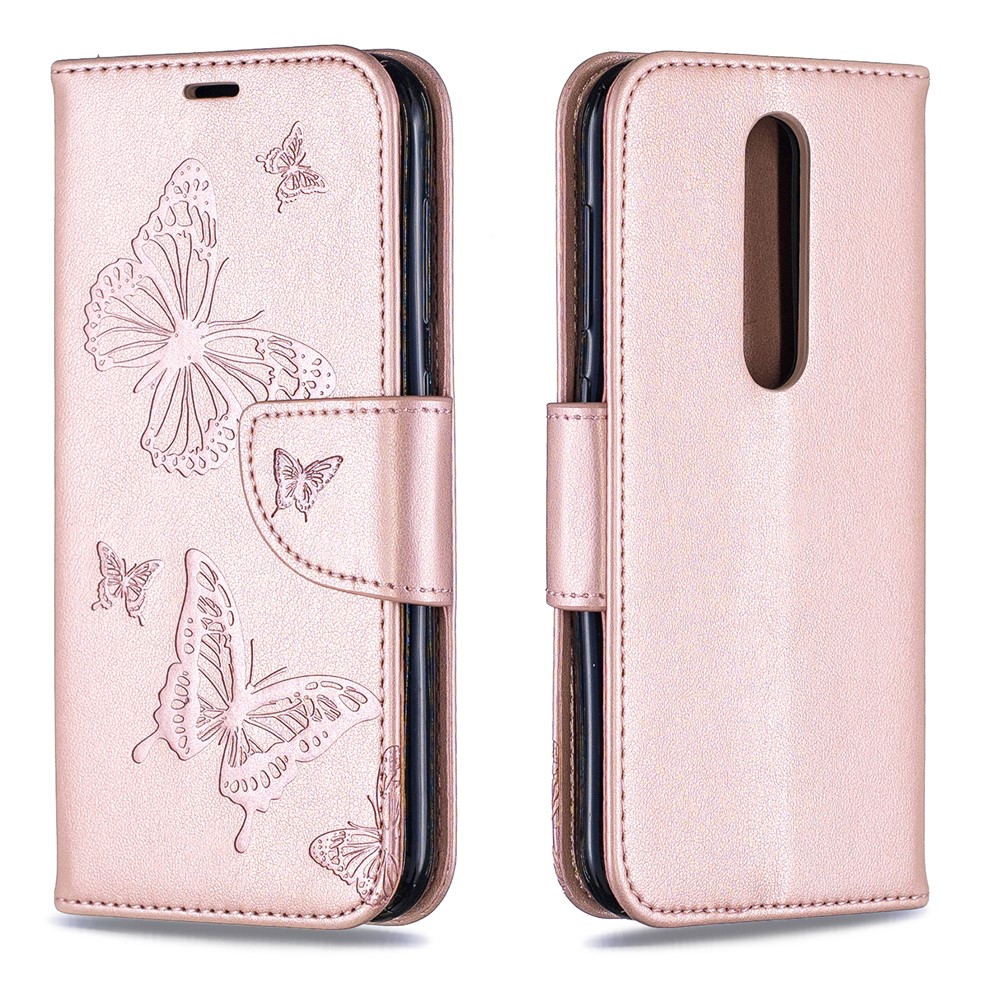 Impressum Butterfly Leder Brieftasche Für Nokia 4.2 - Roségold-4