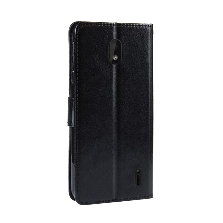 Crazy Horse Leather Wallet Stand Case for Nokia 1 Plus - Black-6