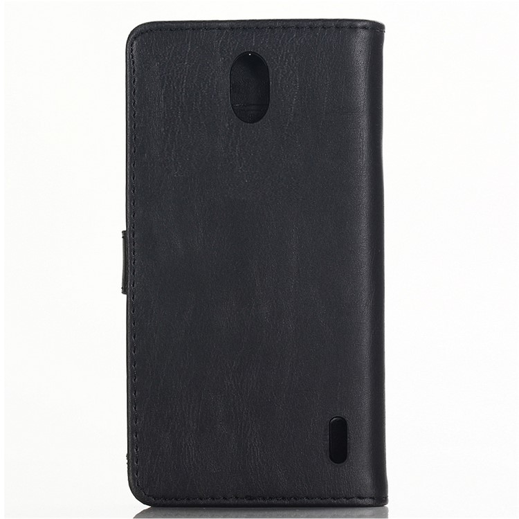 Crazy Horse Leather Wallet Case for Nokia 1 Plus - Black-2