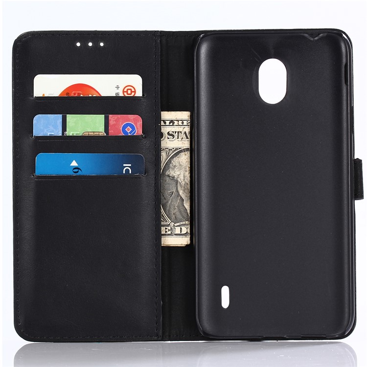 Crazy Horse Leather Wallet Case for Nokia 1 Plus - Black-3