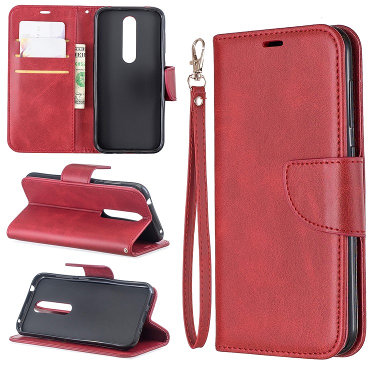 PU Leather Wallet Phone Case for Nokia 4.2 (2019) - Red-1