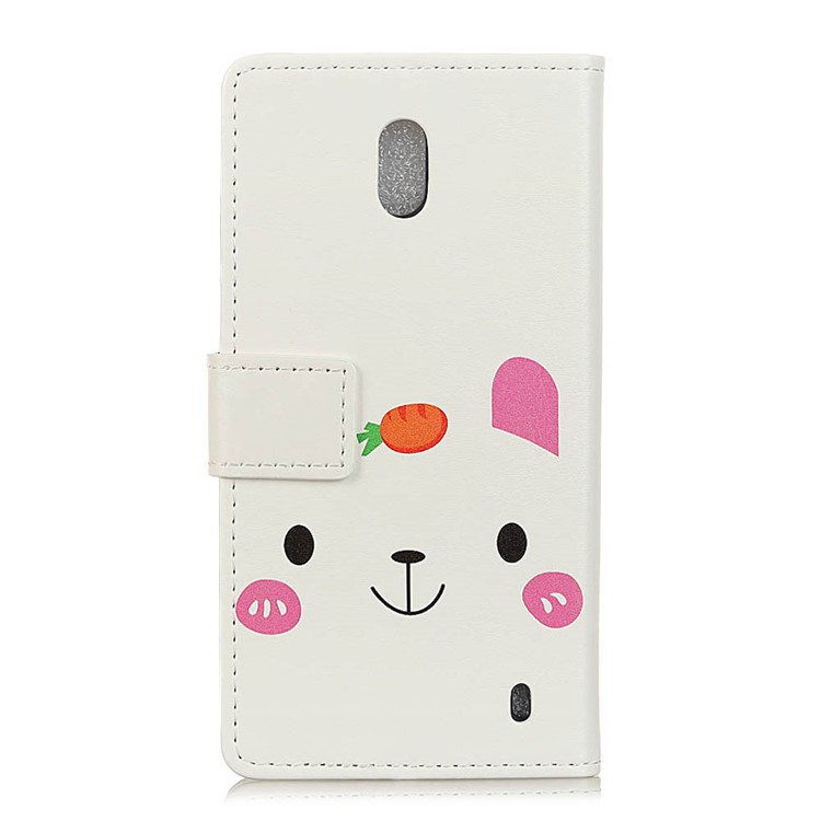 Pattern Printing Wallet Stand PU Leather Phone Case for Nokia 2.2 - Animal Face and Carrot-2