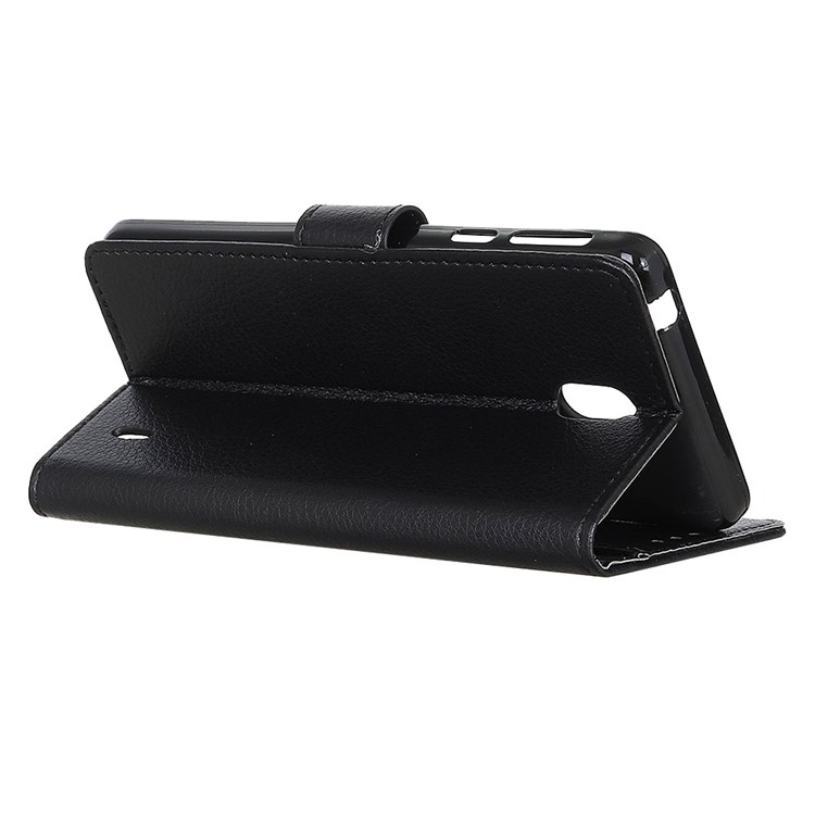 Litchi Skin Leather Wallet Stand Case for Nokia 2.2 - Black-11