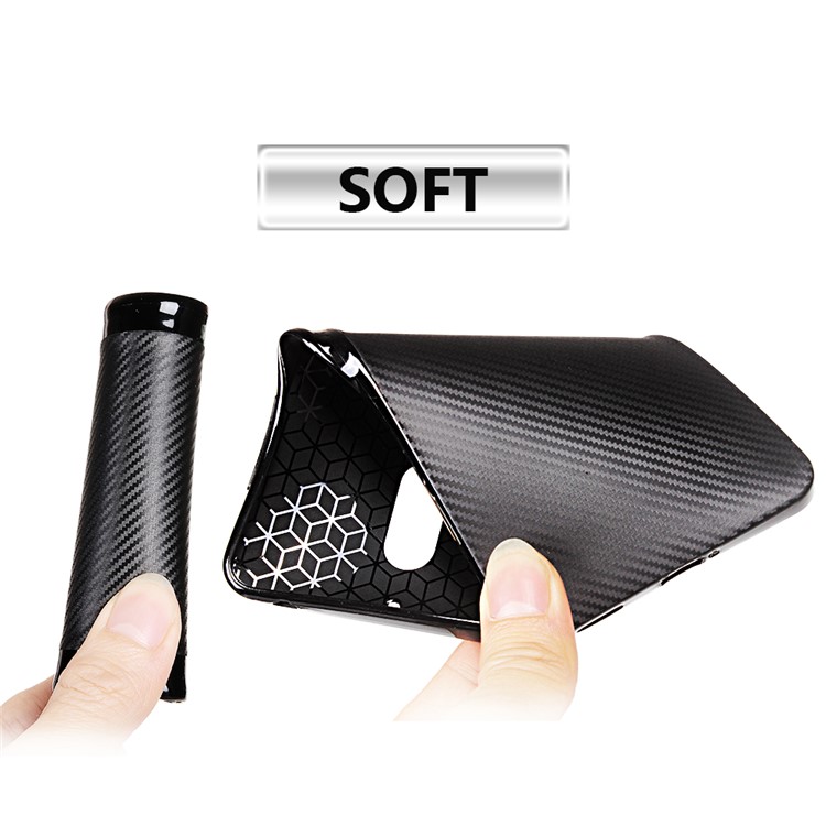 Carbon Fiber Soft TPU Protection Mobile Phone Case for Nokia 6 - Black-3