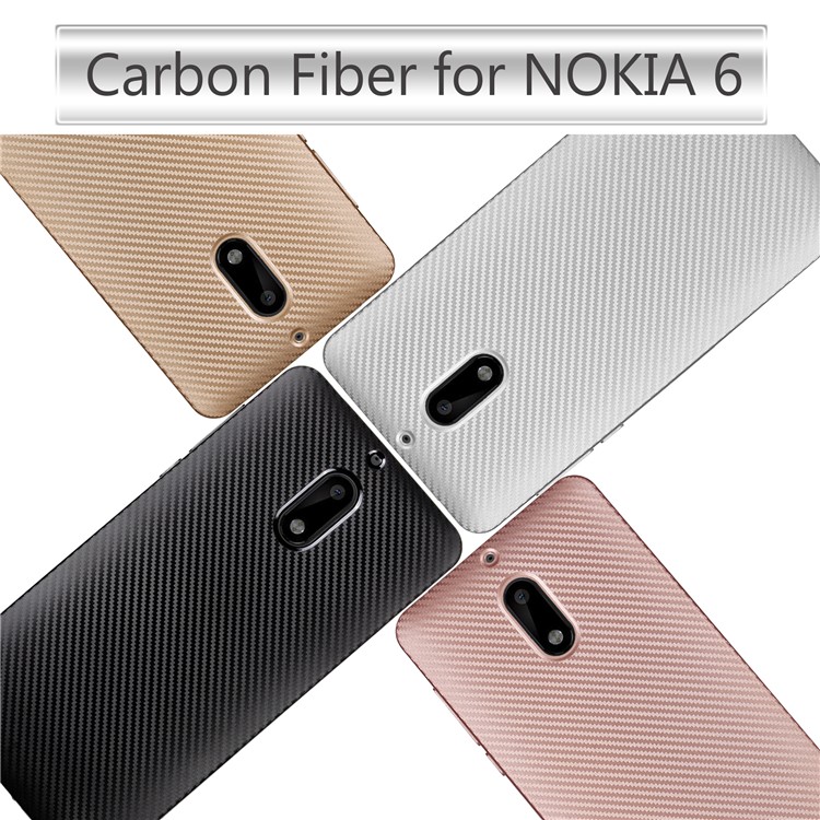 Carbon Fiber Soft TPU Protection Mobile Phone Case for Nokia 6 - Black-5