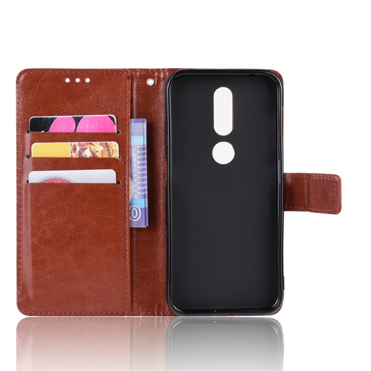 Crazy Horse Leather Stand Wallet Phone Case Cover for Nokia 4.2 (2019) - Brown-3