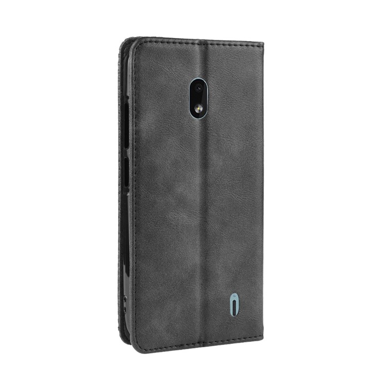 Auto-absorbed Vintage Style PU Leather Wallet Casing for Nokia 2.2 - Black-6