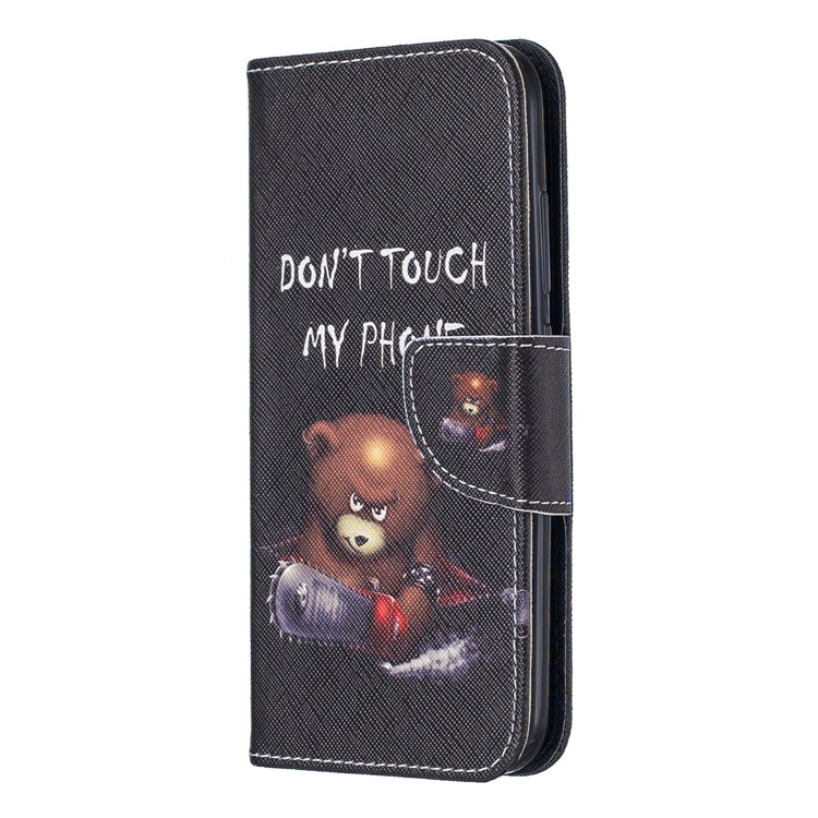 Printing Style PU Leather Flip Stand Phone Case for Nokia 2.2 - Bear And Its Warnings-2