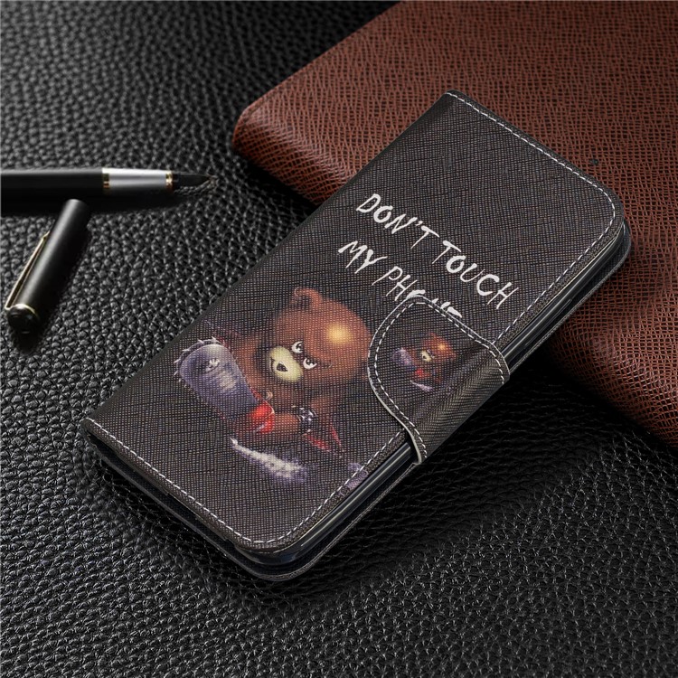 Printing Style PU Leather Flip Stand Phone Case for Nokia 2.2 - Bear And Its Warnings-7