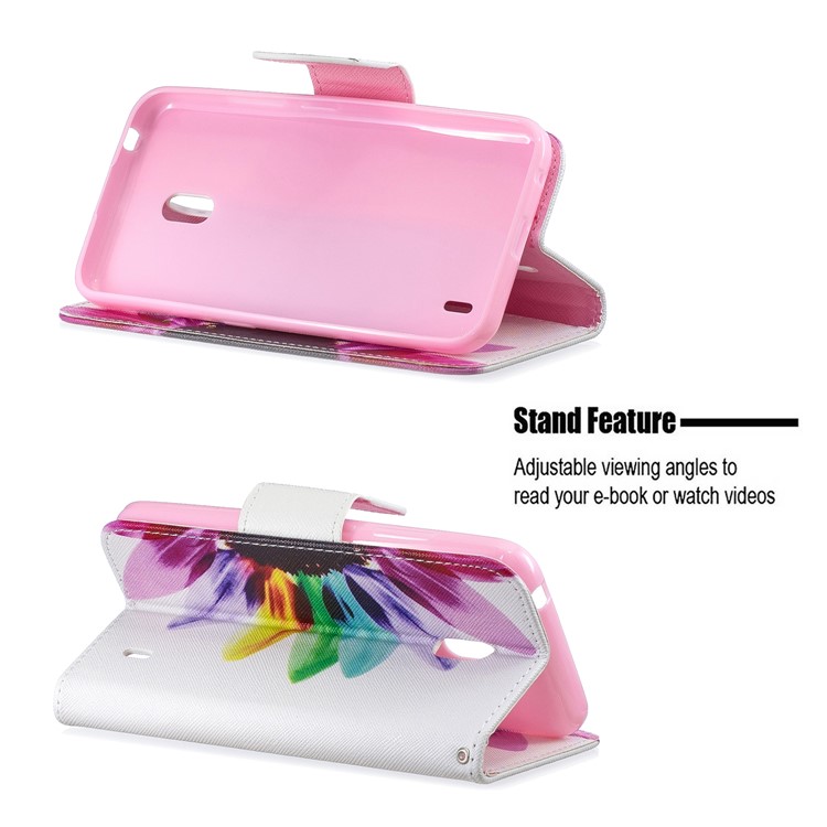 Caja Del Teléfono Del Soporte Del Tirón Del Cuero De La PU Del Estilo De La Impresión Para Nokia 2.2 - Patrón De Pétalos-5