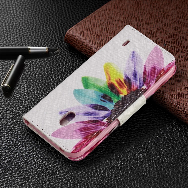 Caja Del Teléfono Del Soporte Del Tirón Del Cuero De La PU Del Estilo De La Impresión Para Nokia 2.2 - Patrón De Pétalos-8
