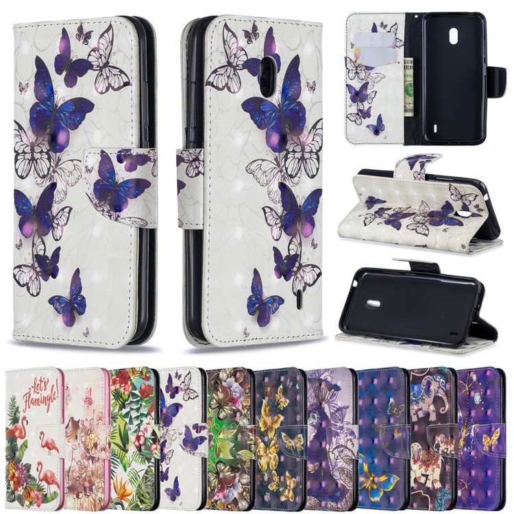 Pattern Printing Light Spot Decor Leather Wallet Stand Case for Nokia 2.2 - Beautiful Butterfly-8