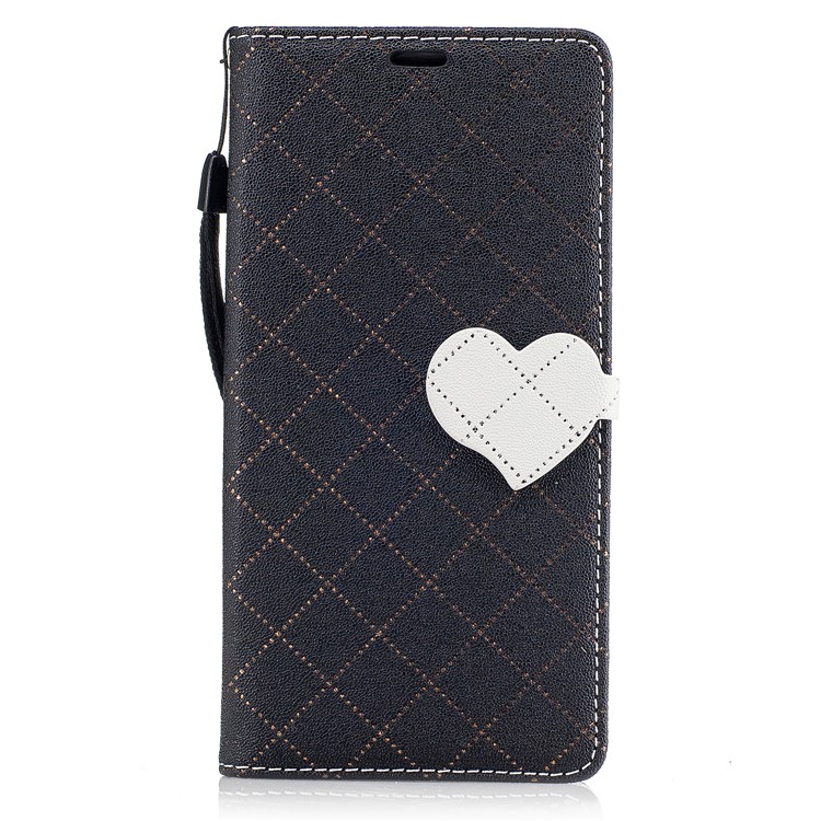 Love Heart Contrasting Color Leather Wallet Mobile Casing for Nokia 3 - Black-2