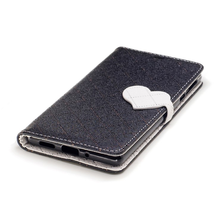 Love Heart Contrasting Color Leather Wallet Mobile Casing for Nokia 3 - Black-6