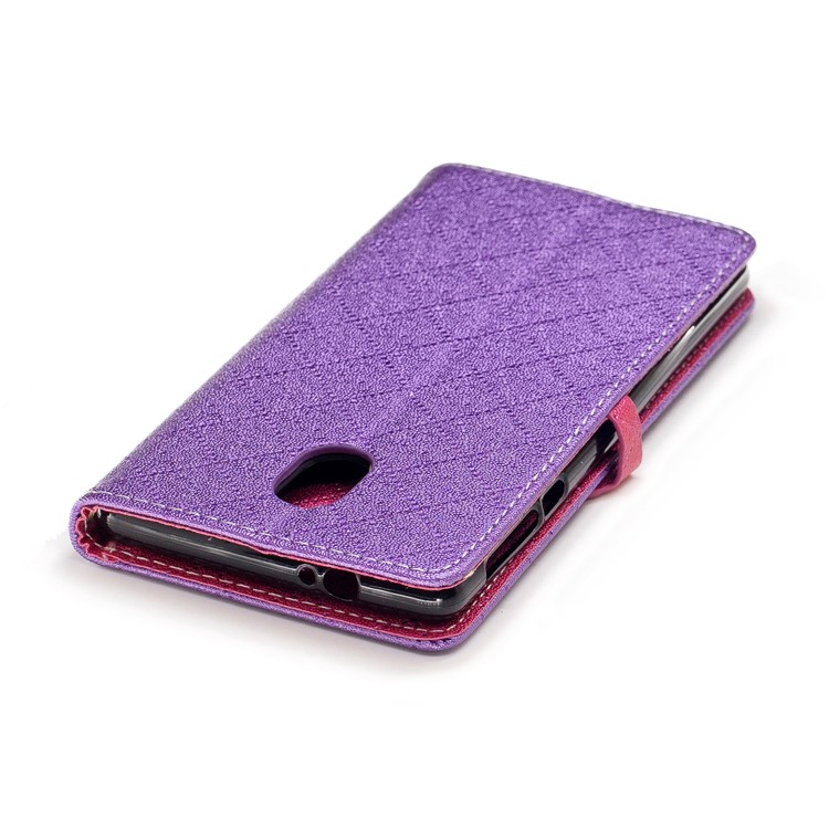 Love Heart Contrasting Color Leather Wallet Mobile Case for Nokia 3 - Purple-7