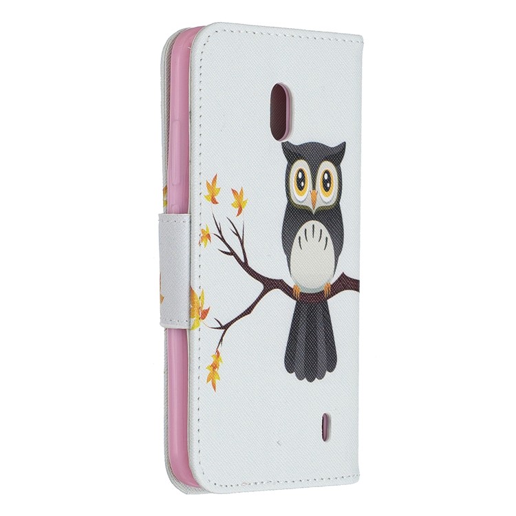 Funda Billetera De Piel Con Estampado Estampado Para Nokia 2.2 - búho en la rama-3