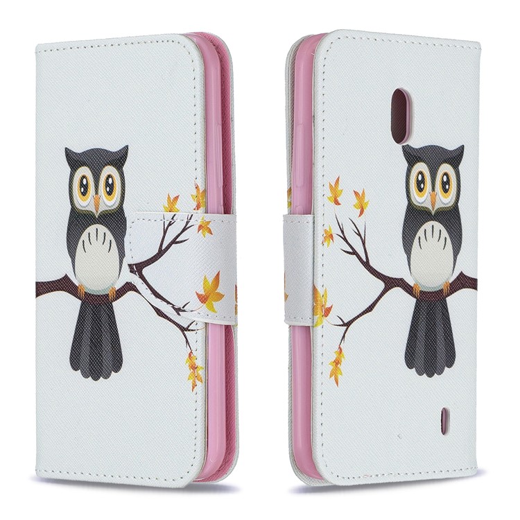 Funda Billetera De Piel Con Estampado Estampado Para Nokia 2.2 - búho en la rama-4