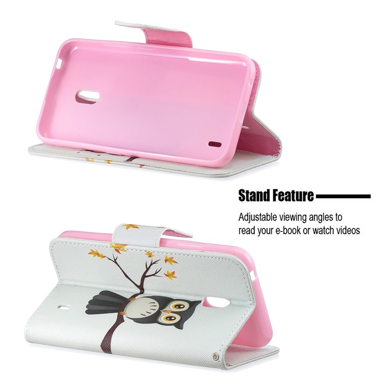 Funda Billetera De Piel Con Estampado Estampado Para Nokia 2.2 - búho en la rama-5