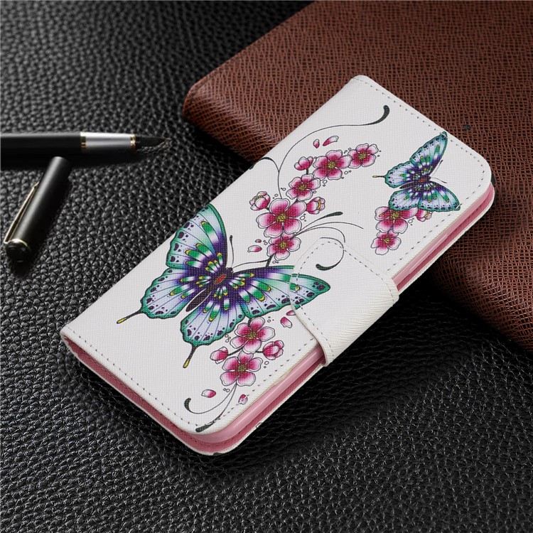 Funda Billetera De Piel Con Estampado Estampado Para Nokia 2.2 - Mariposa Y Flor-7