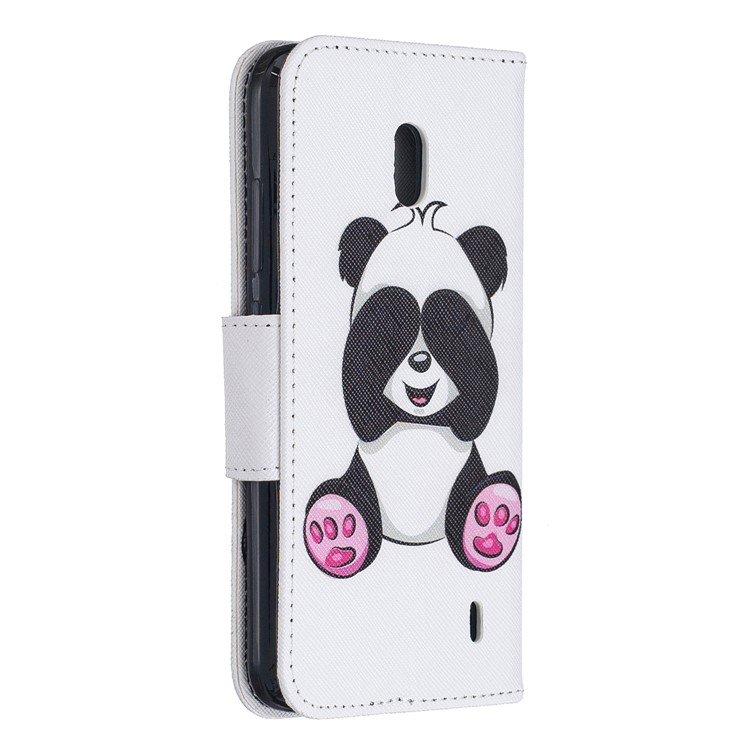 Pattern Printing Leather Wallet Case for Nokia 2.2 - Cute Panda-3