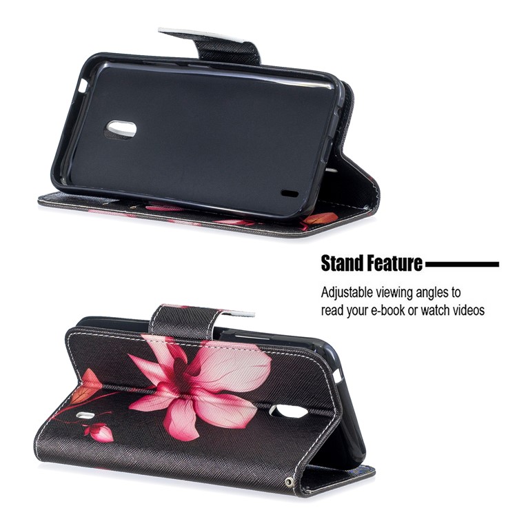 Funda Billetera De Piel Con Estampado Patrón Para Nokia 2.2 - Patrón De Flores-5