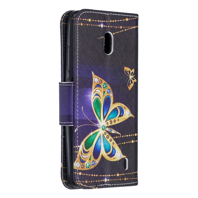 Funda Billetera De Piel Con Estampado Estampado Para Nokia 2.2 - Mariposa Coloreada-3
