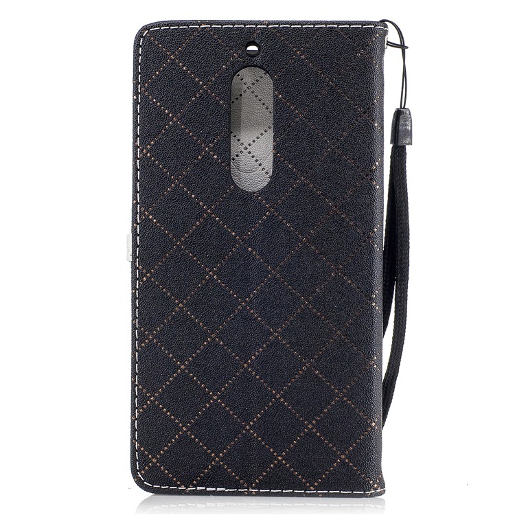 Love Heart Contrasting Color Leather Wallet Protective Case for Nokia 5 - Black-3