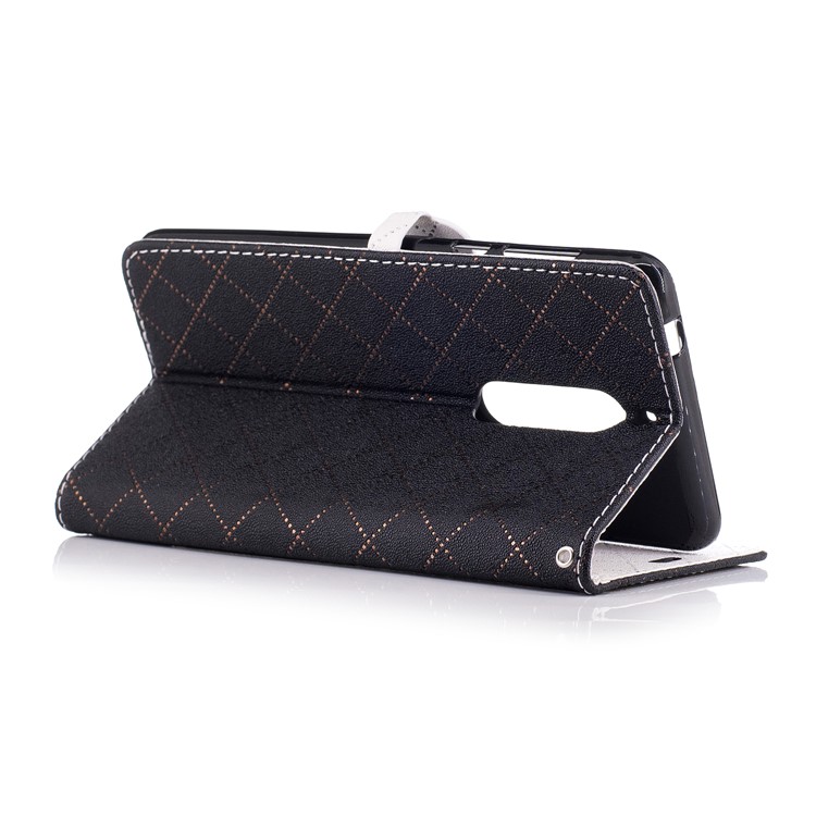 Love Heart Contrasting Color Leather Wallet Protective Case for Nokia 5 - Black-4