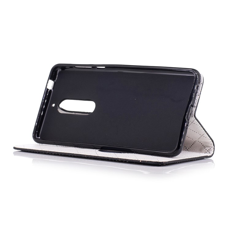 Love Heart Contrasting Color Leather Wallet Protective Case for Nokia 5 - Black-5