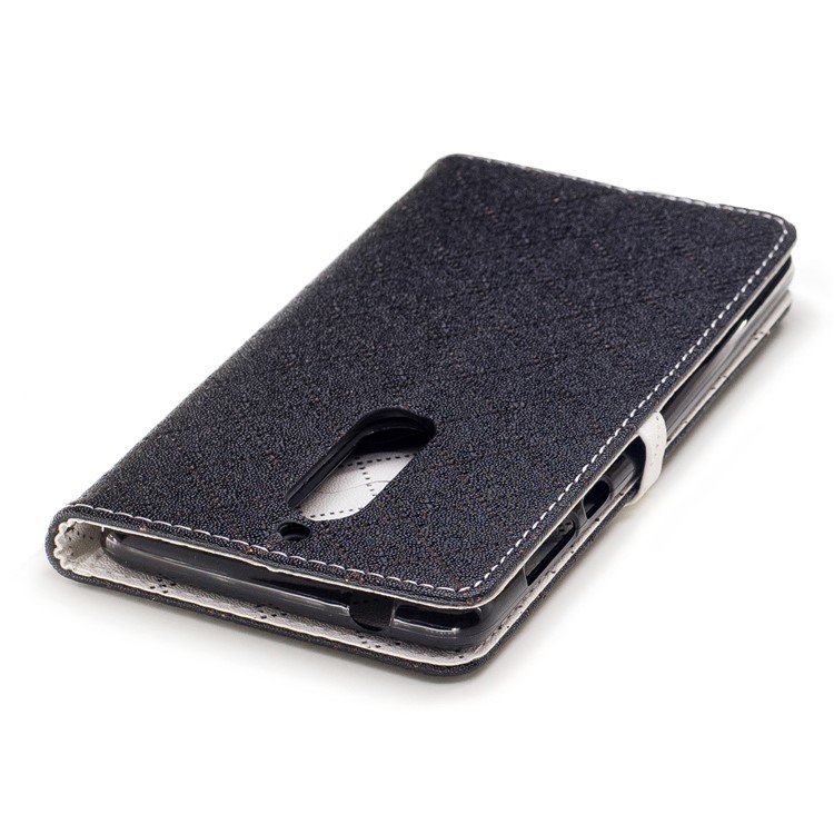 Love Heart Contrasting Color Leather Wallet Protective Case for Nokia 5 - Black-7