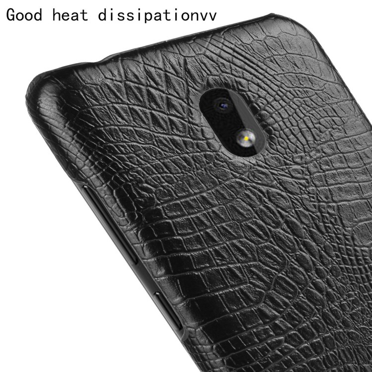 Crocodile Skin PU Leather Coated Hard Plastic Case for Nokia 2.2 - Black-5