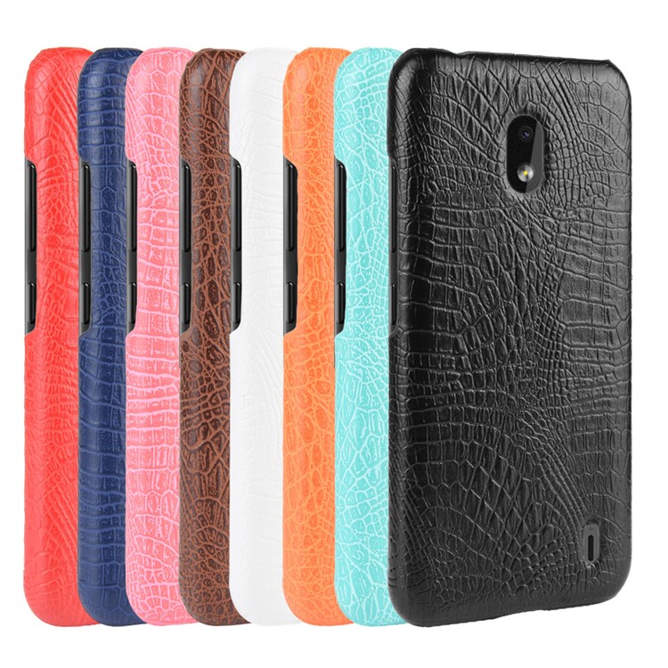 Crocodile Skin PU Leather Coated Hard Plastic Case for Nokia 2.2 - Black-6