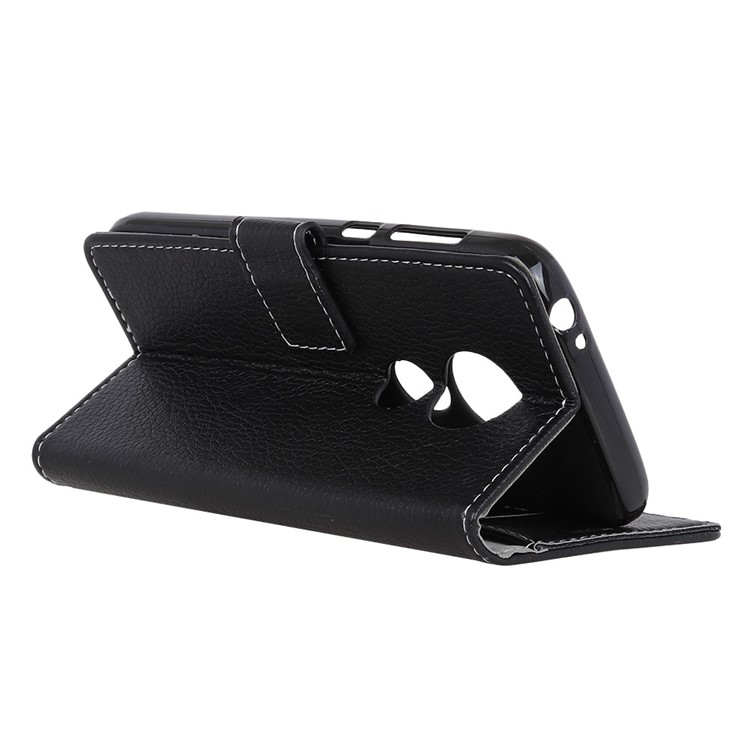 Litchi Skin Wallet Leather Stand Case for Nokia 6.2 / 7.2 - Black-11