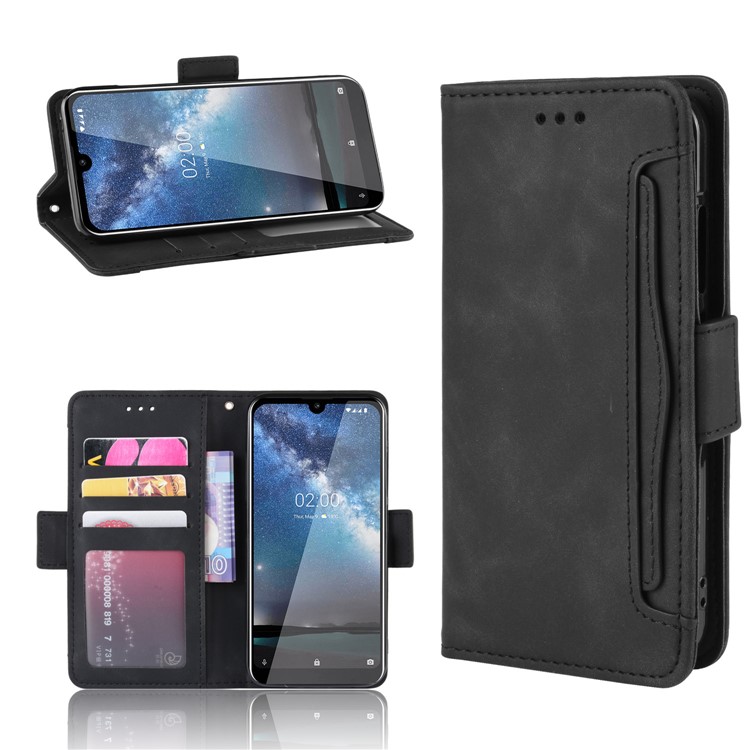 Wallet Stand Leather Protective Case for Nokia 2.2 - Black-1