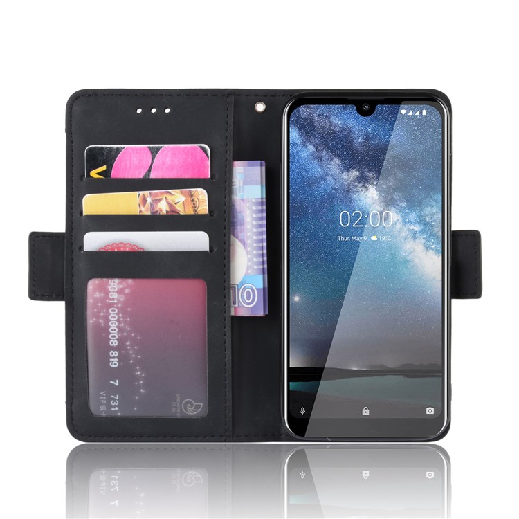 Wallet Stand Leather Protective Case for Nokia 2.2 - Black-7