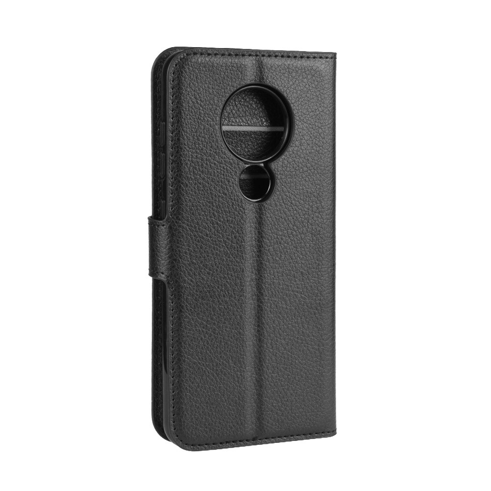 Litchi Skin Leather Wallet Stand Case for Nokia 6.2 - Black-4