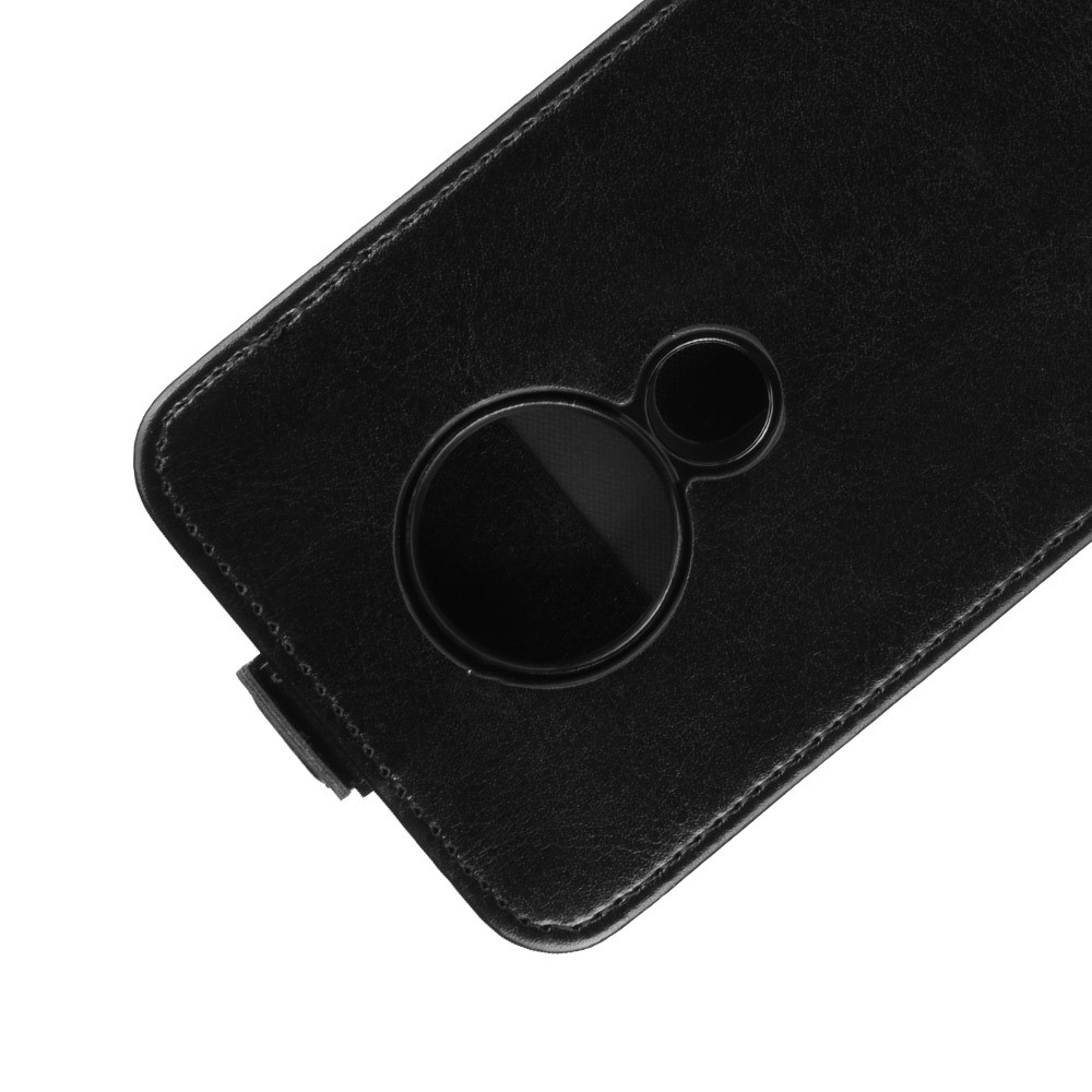 Vertical Flip with Card Slot Leather Cell Shell for Nokia 6.2 - Black-4