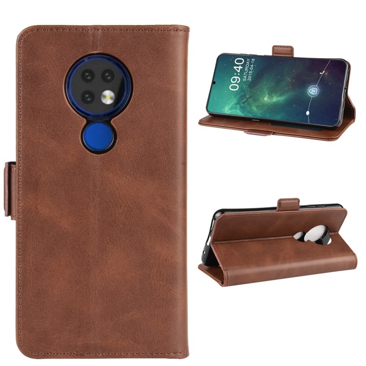 Magnet Adsorption PU Leather Casing for Nokia 6.2 - Coffee-2