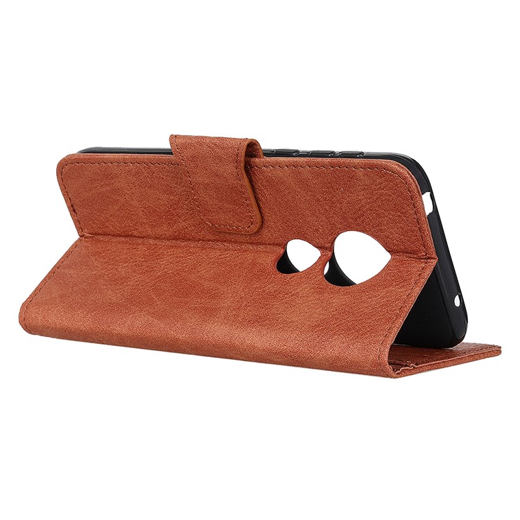 Litchi Skin Leather Wallet Stand Phone Case for Nokia 6.2/7.2 - Brown-10