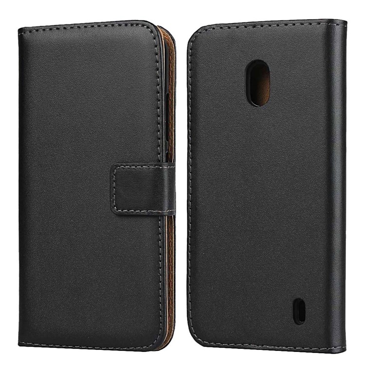 Genuine Leather Wallet Stand Phone Cover for Nokia 2.2-1