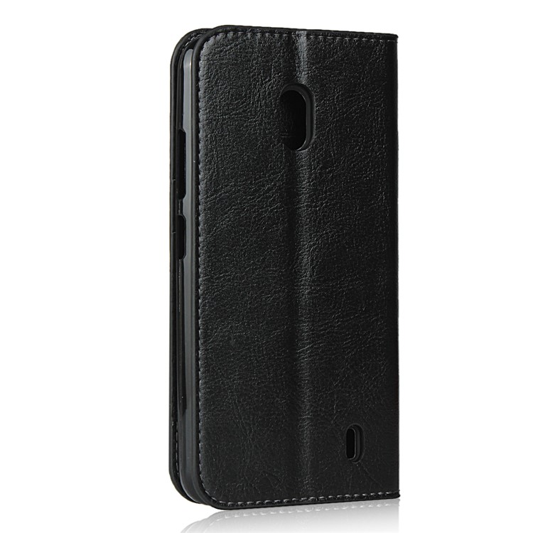 Crazy Horse Style Wallet Stand Genuine Leather Shell Case for Nokia 2.2 - Black-3