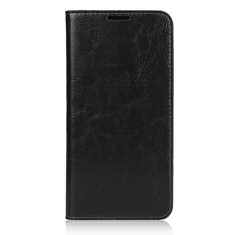 Crazy Horse Surface Wallet Stand Genuine Leather Cover Case for Nokia 3.2 - Black-2