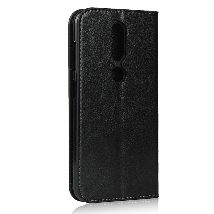 Crazy Horse Skin Wallet Stand Genuine Leather Case Shell for Nokia 4.2 (2019) - Black-3