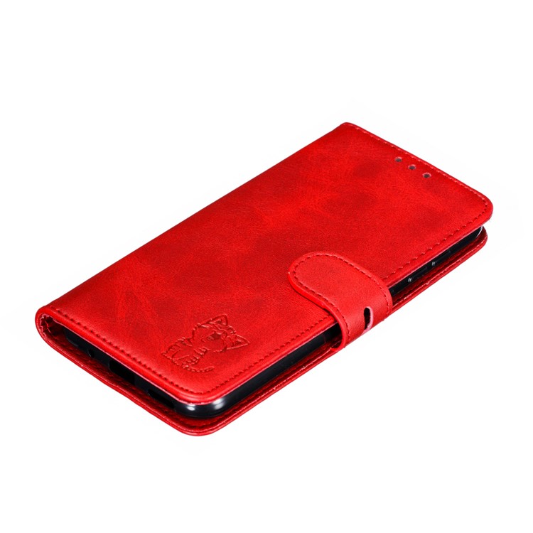 Imprinted Cat Pattern Magnetic Leather Wallet Case for Nokia 4.2 (2019) - Red-7