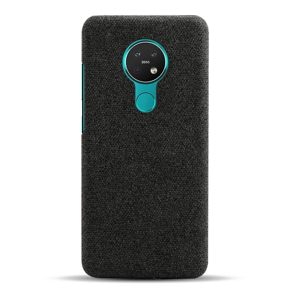 KSQ Cloth Texture PC Hard Phone Shell Case for iNokia 7.2 - Black-3