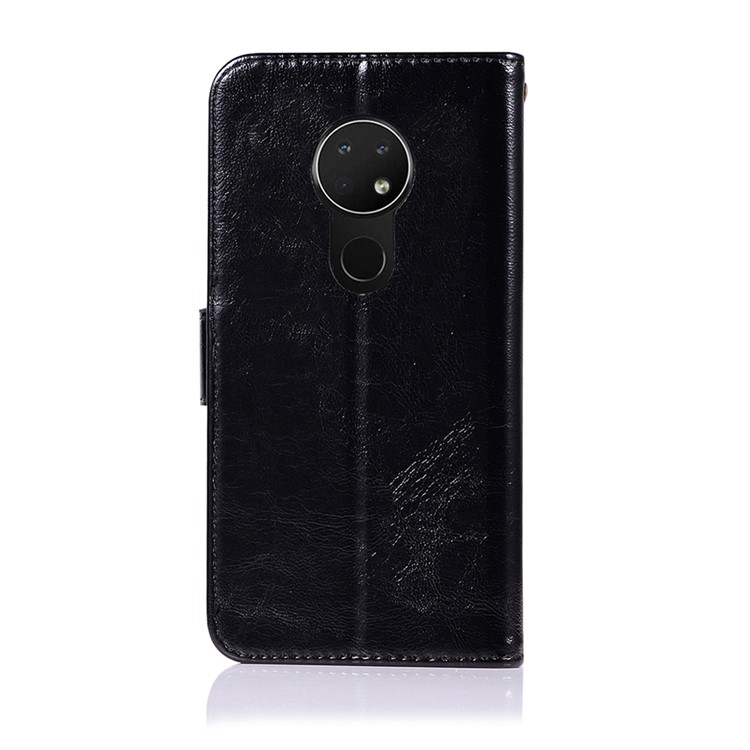 Premium Vintage Leather Wallet Case for Nokia 7.2 / 6.2 - Black-3