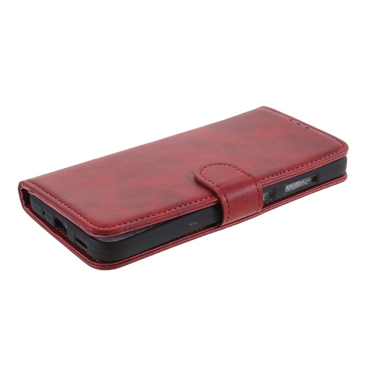 Matte Skin Leather Wallet Stand Phone Cover for Nokia 2.3 - Red-4