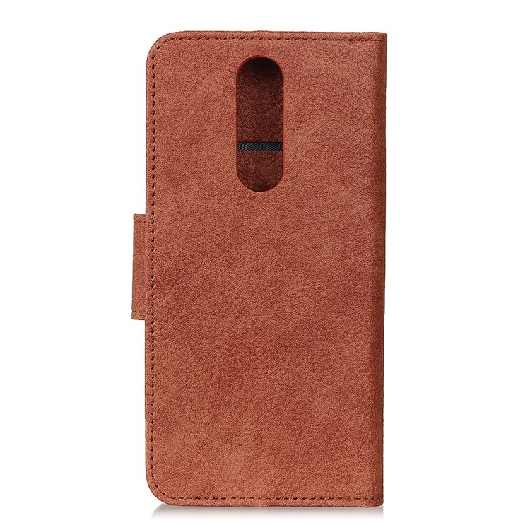 Litchi Skin Leather Wallet Stand Phone Case for Nokia 2.3 - Brown-8