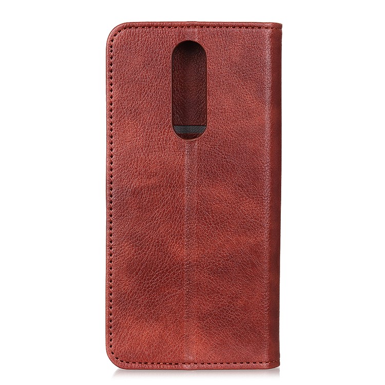 Auto-absorbed Litchi Split Leather Case for Nokia 2.3 - Brown-6