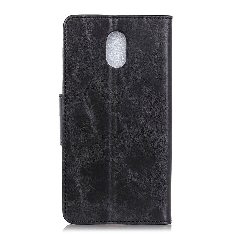 Crazy Horse Texture Leather Wallet Case Stand Phone Cover for Nokia 2.3 - Black-3